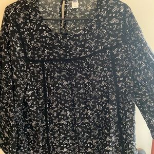 Black Floral Old Navy Blouse